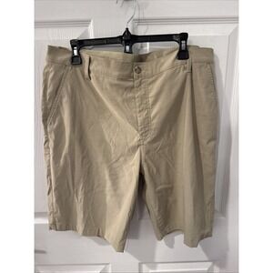 Eddie Bauer Shorts Mens 38 Tan Khaki 10" Inseam Hiking Nylon Stretch golf Tennis
